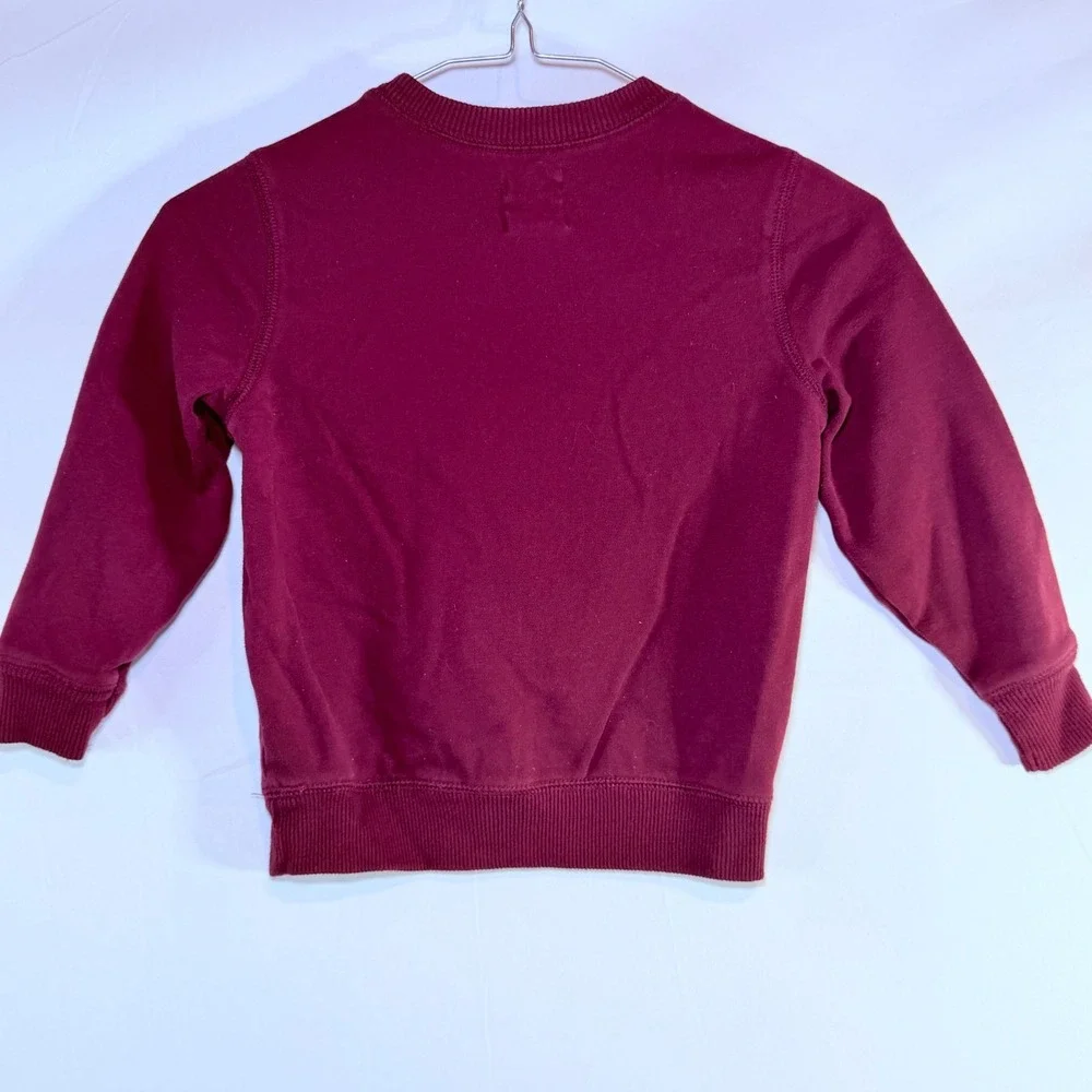 Old‎ Navy Kids Burgundy Crewneck Sweatshirt Lion Logo Pullover Maroon 5T